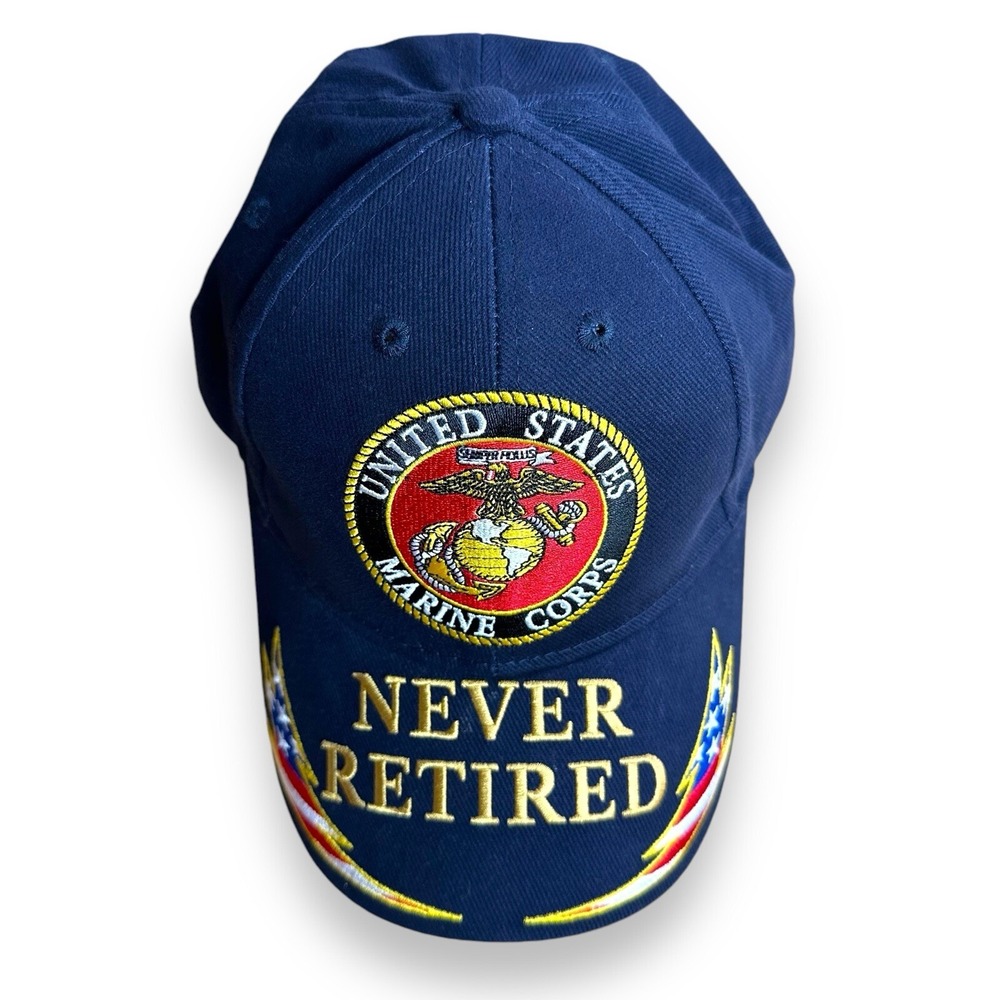 U.S. Marine Corps Never Retired Cap Baseball Strapback Hat Military Navy‎ Blue - Picture 5 of 7